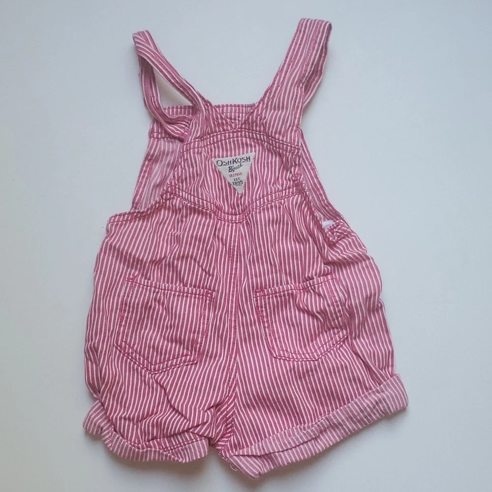 OshKosh B'gosh Striped Shorts Overalls-24M